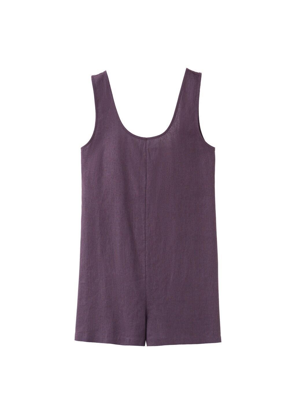 Purple Linen Jumpsuit With Open Back, Medium Purple, large image number 6