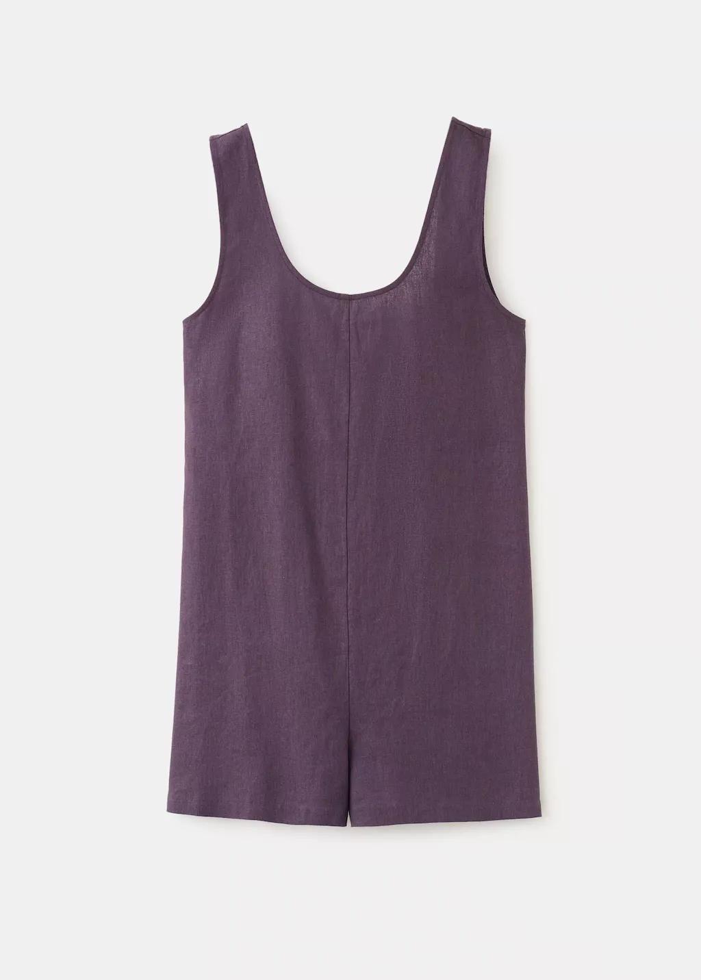 Purple Linen Jumpsuit With Open Back, Medium Purple, large image number 7