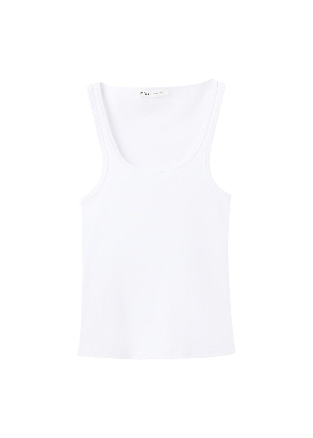 White Fitted Tank Top, White, large image number 6