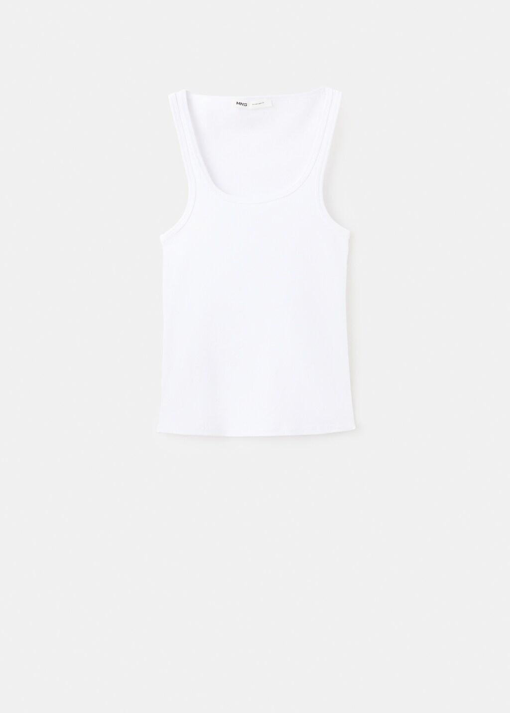 White Fitted Tank Top, White, large image number 7