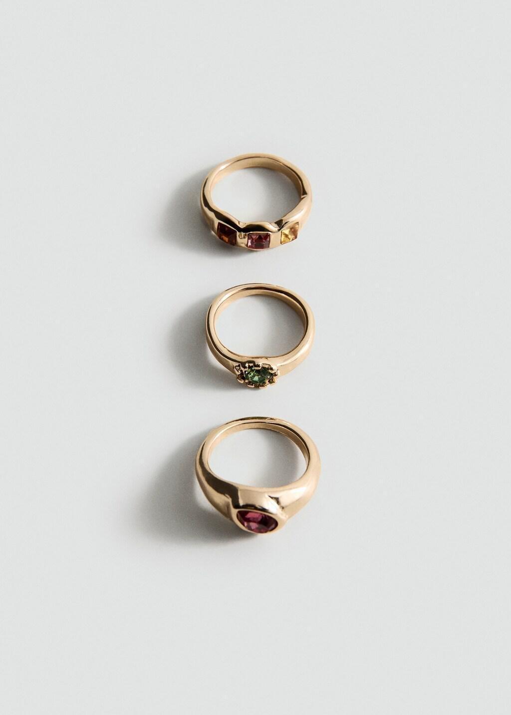 Gold Combined Rings, Set Of 3, Gold, large image number 2