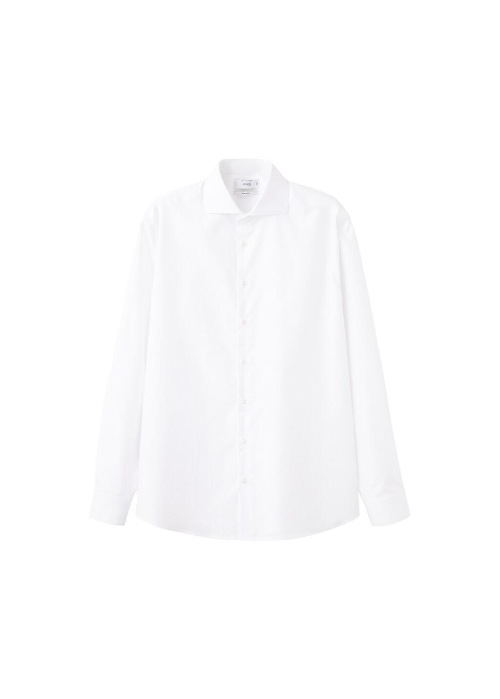 White 100% Cotton Regular Fit Suit Shirt, White, large image number 2