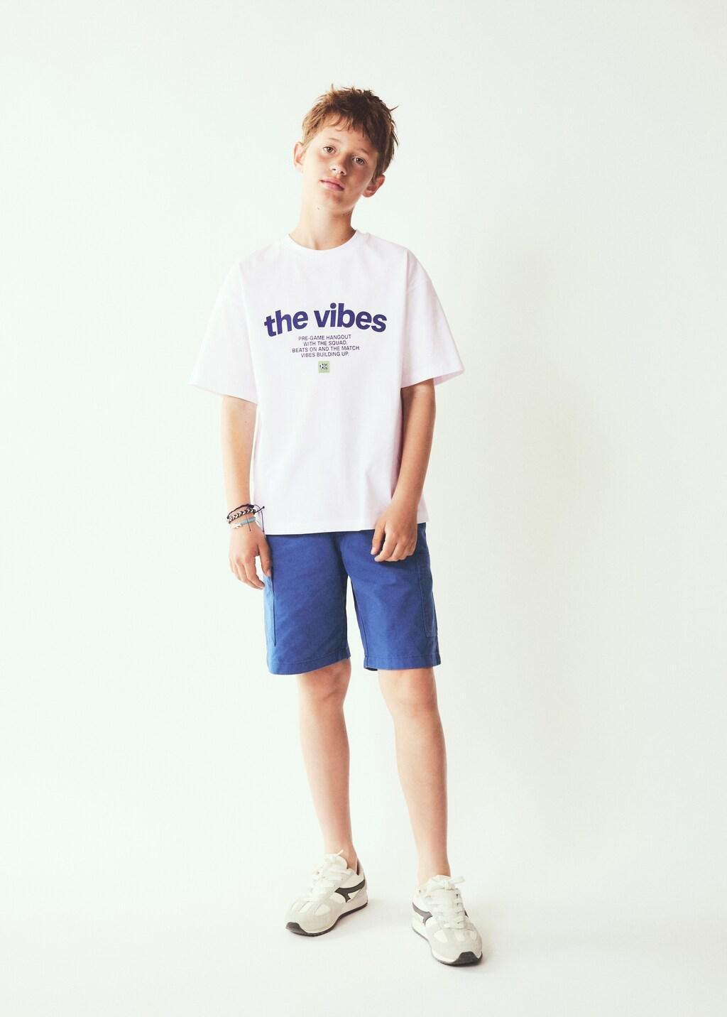 White Oversized Printed Cotton T-Shirt, Kids Boys, White, medium