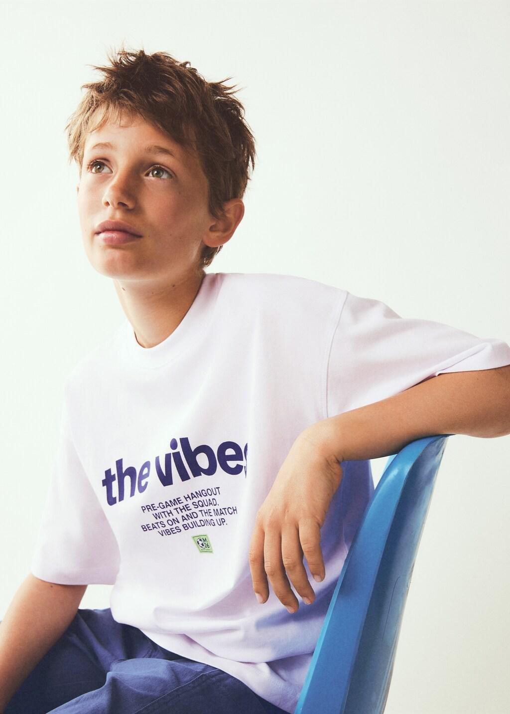 White Oversized Printed Cotton T-Shirt, Kids Boys, White, large image number 3