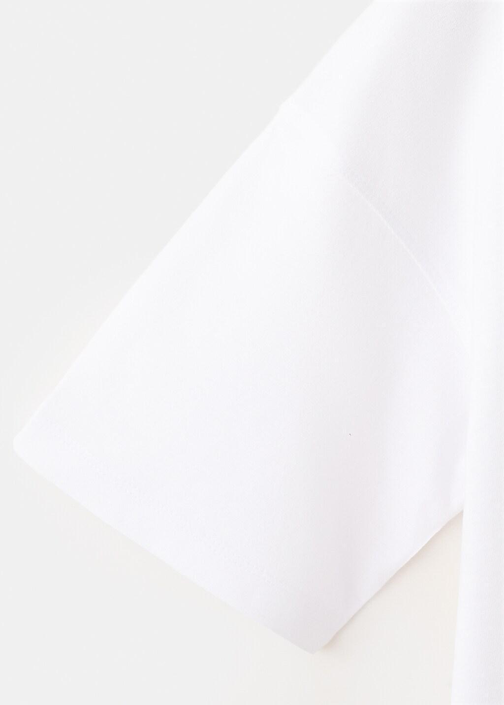 White Oversized Printed Cotton T-Shirt, Kids Boys, White, large image number 4