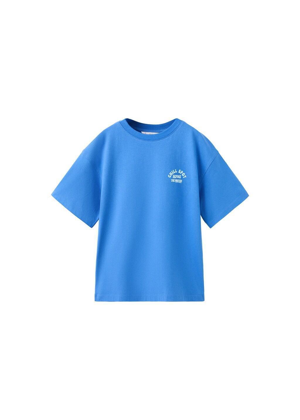 Blue Oversized Printed Cotton T-Shirt, Kids Boys, Medium Blue, large image number 5