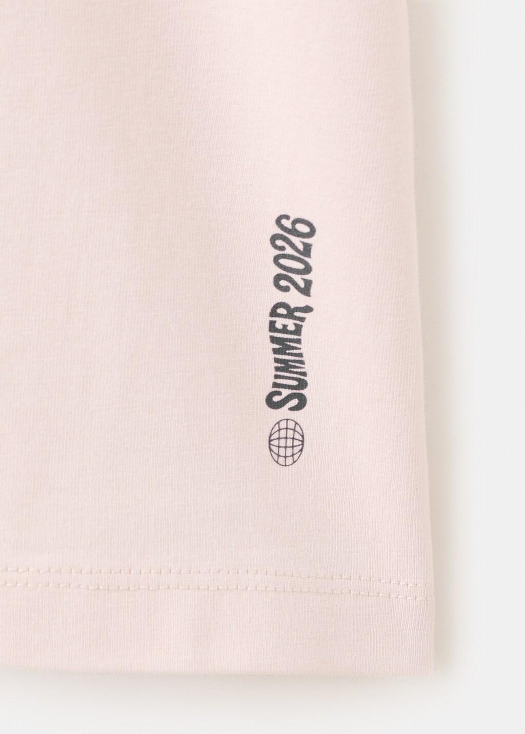 Pink Oversized Printed Cotton T-Shirt, Kids Boys, Pink, large image number 3