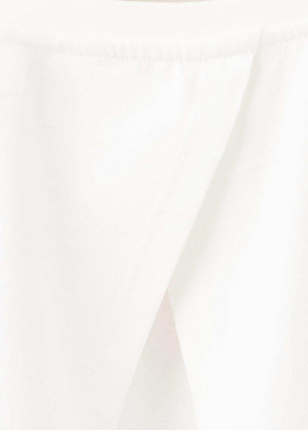 White Embroidered Palm Tree T-Shirt With Back Slit, Baby Girls, Natural White, large image number 3