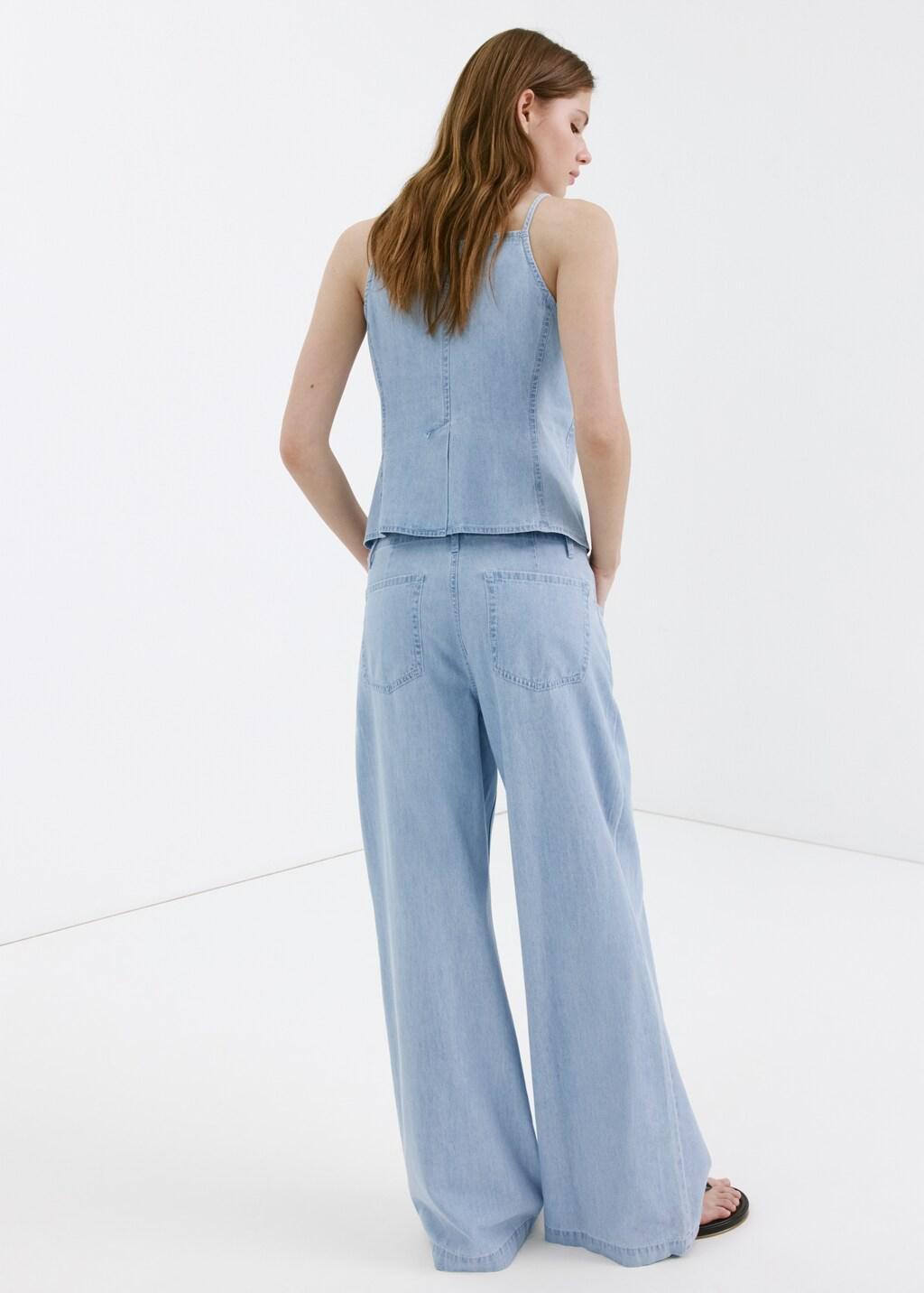 OPEN BLUE Denim buttoned gilet, Open Blue, large image number 2