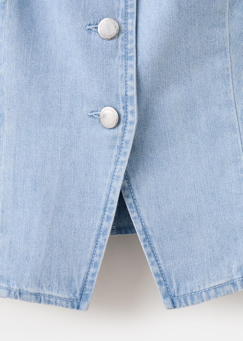 OPEN BLUE Denim buttoned gilet, Open Blue, large image number 5