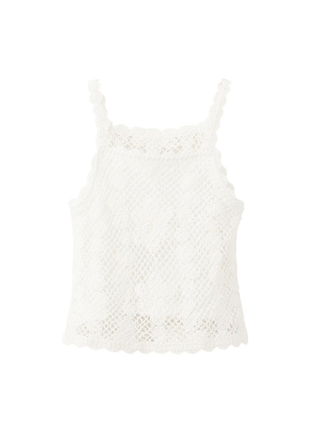 Beige Crochet Top, Baby Girl, Light Beige, large image number 4
