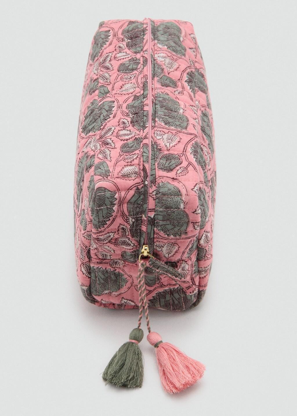Pink Floral-Print Cosmetic Bag, Pink, large image number 1
