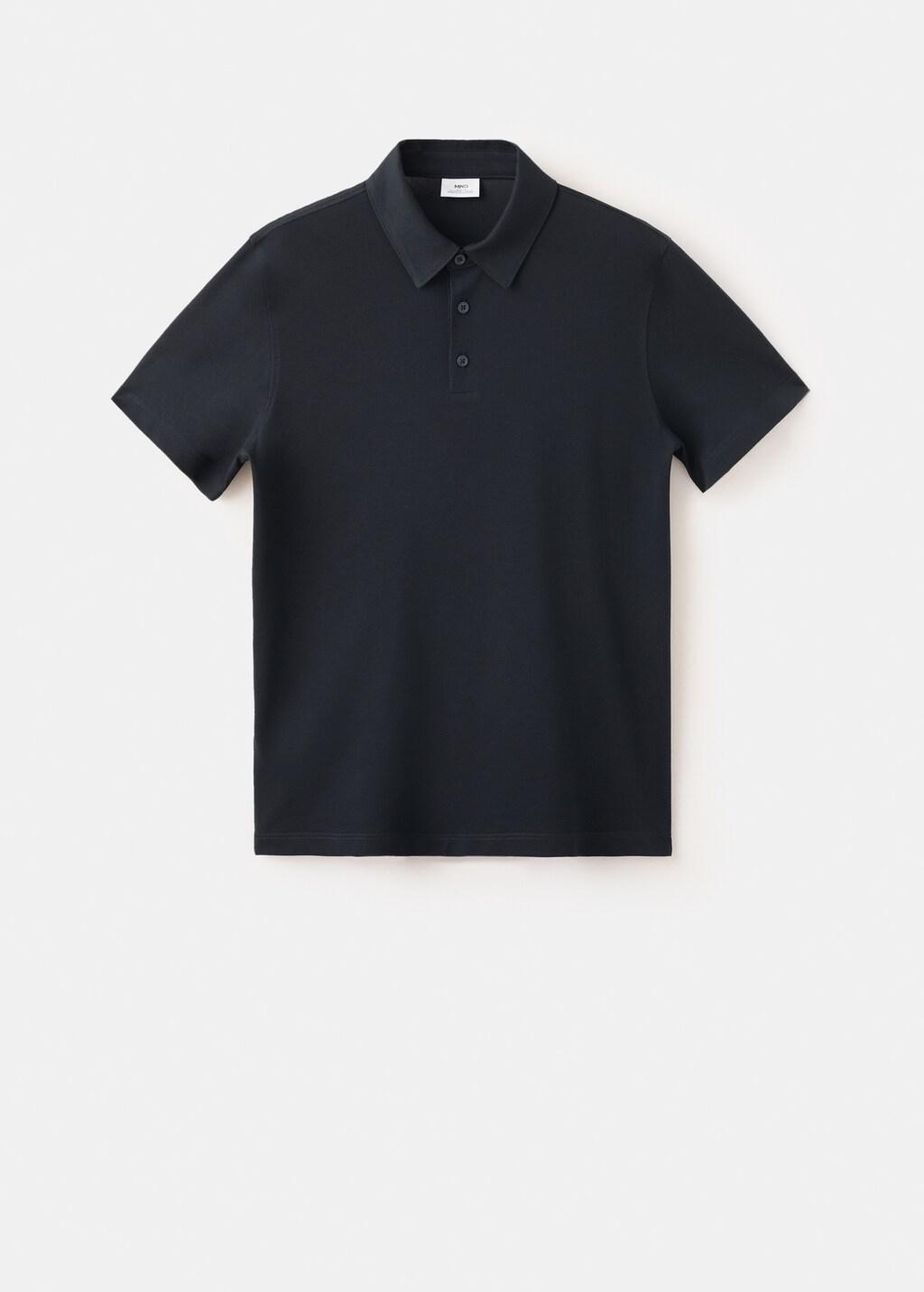 NAVY Slim fit cotton piquأ&copy; blend polo, Navy, large image number 8
