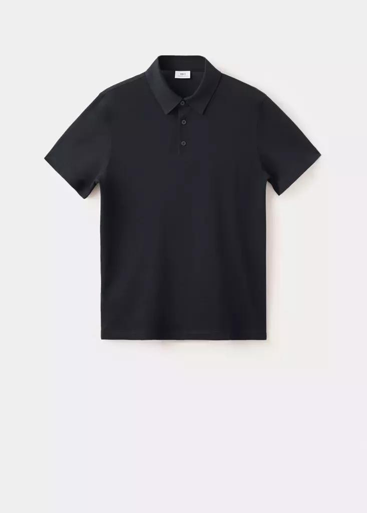 NAVY Slim fit cotton piquأ&copy; blend polo, Navy, large image number 9