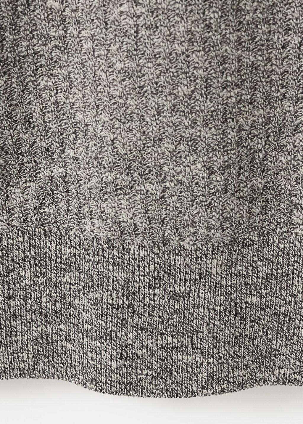 Navy Cotton-Linen Blend Knit T-Shirt, Navy, large image number 5