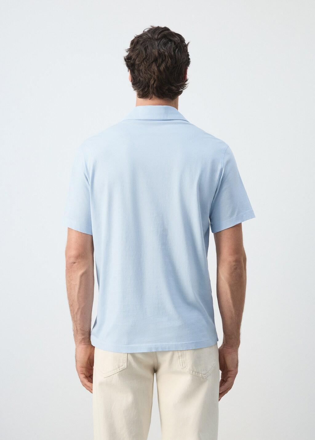 Blue Lt Pastel Plain 100% Cotton Polo, Light-Pastel Blue, large image number 2