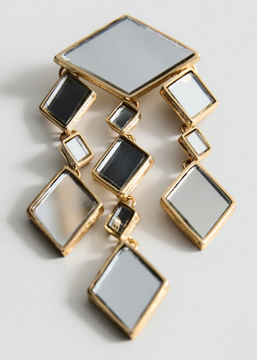 Gold Crystal Waterfall Earrings, Gold, medium
