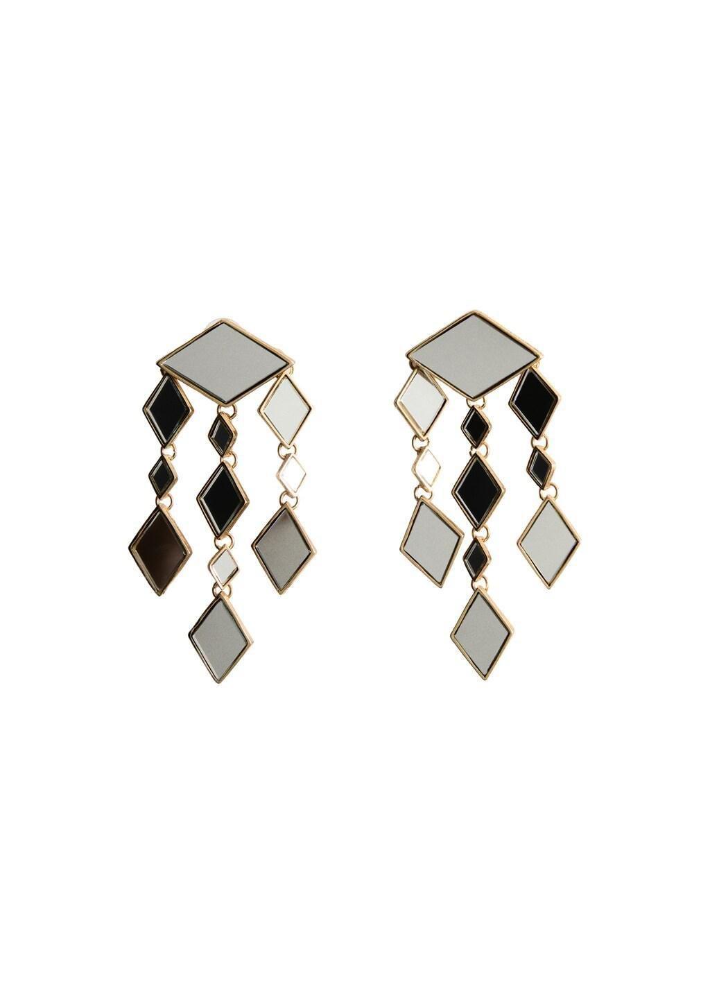Gold Crystal Waterfall Earrings, Gold, large image number 3