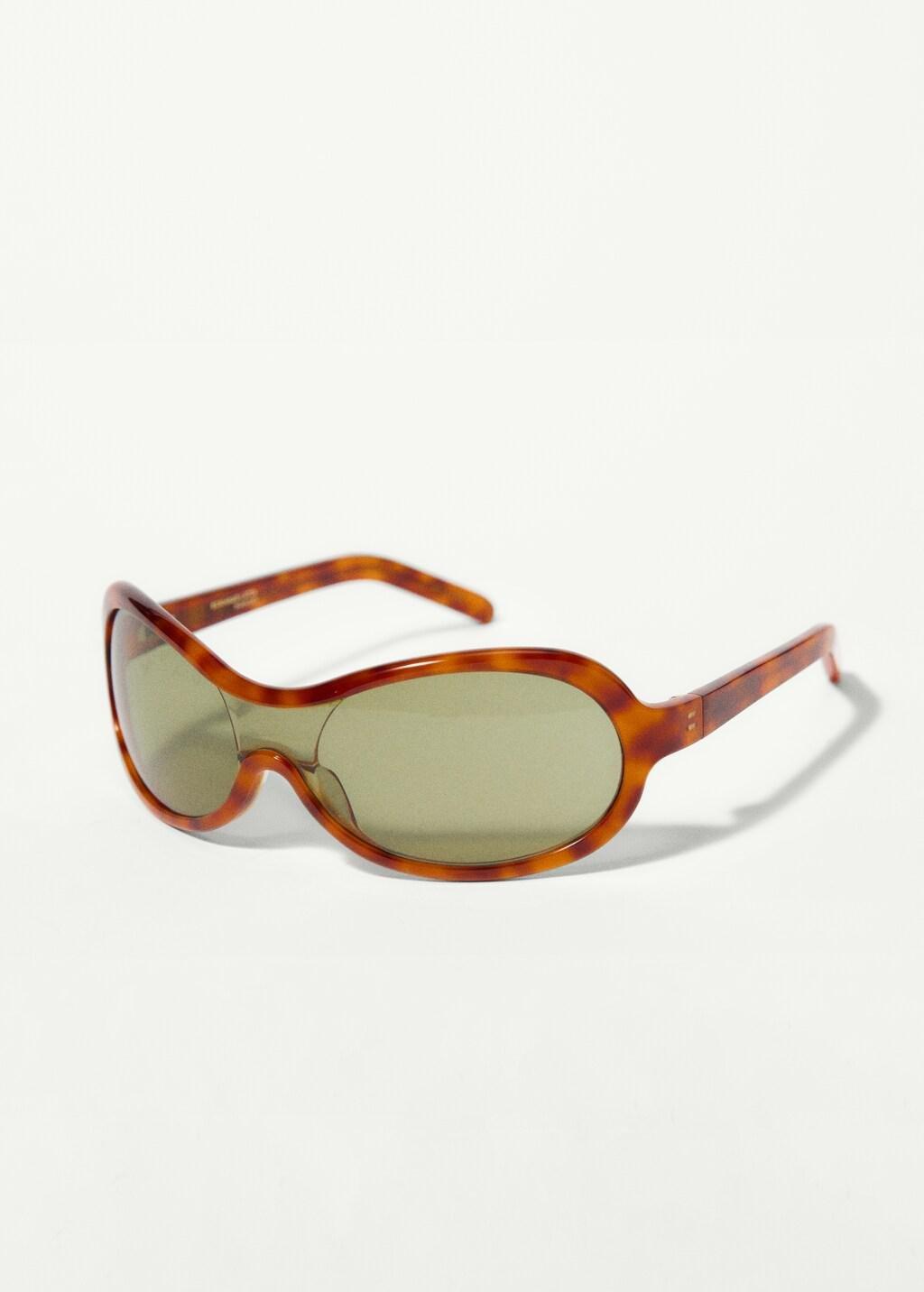 Brown Tortoiseshell Effect Frame Sunglasses, Dark Brown, large image number 1