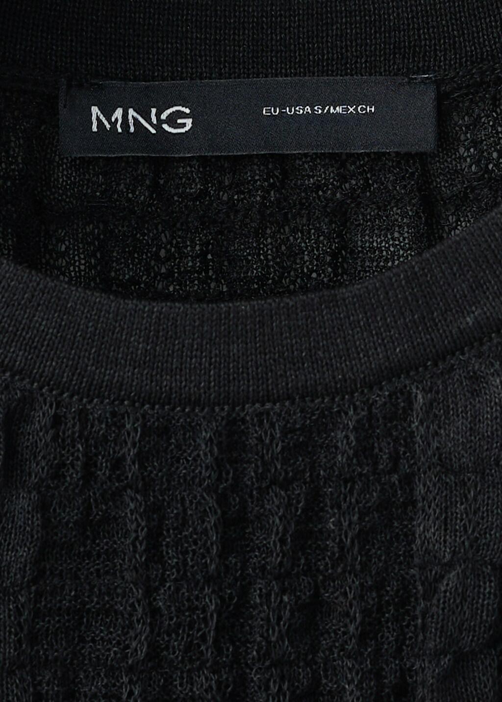 BLACK Semi-transparent ruched top, Black, large image number 1