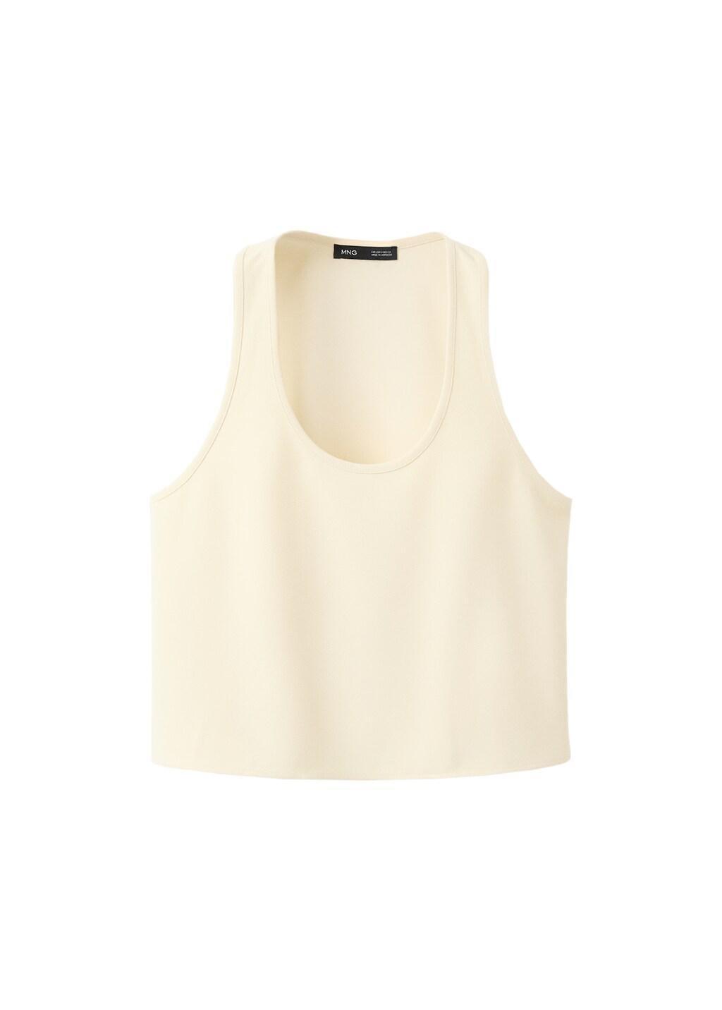 YELLOW Round neck crop top, Yellow, large image number 5