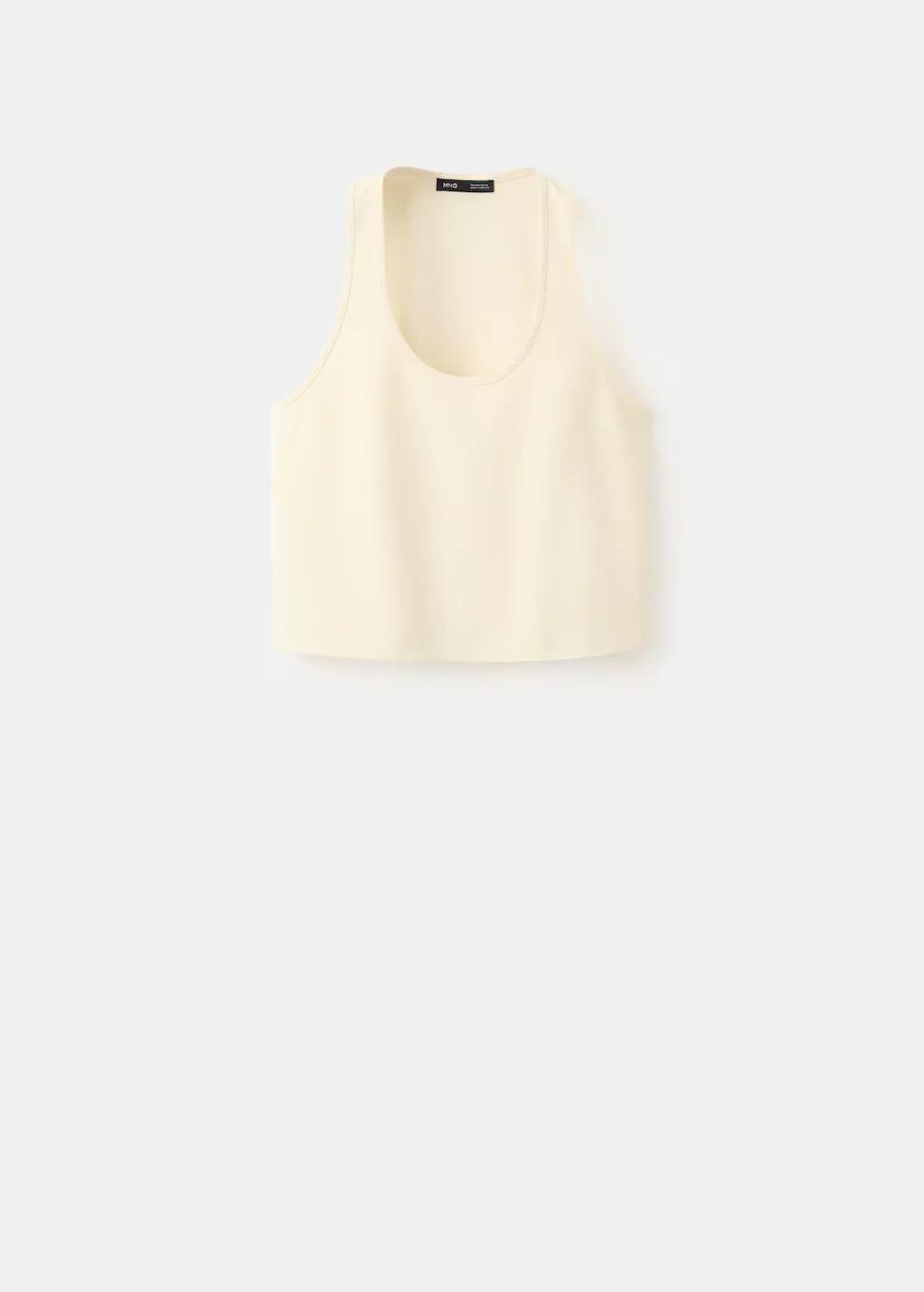 YELLOW Round neck crop top, Yellow, large image number 6