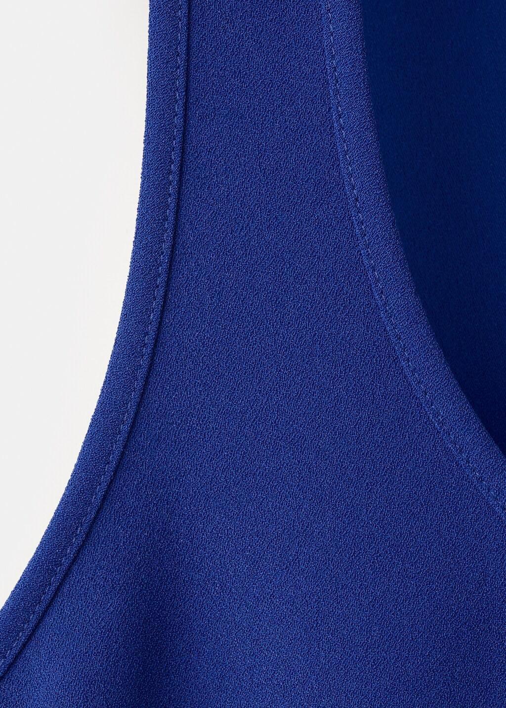 Blue Round Neck Crop Top, Medium Blue, large image number 1