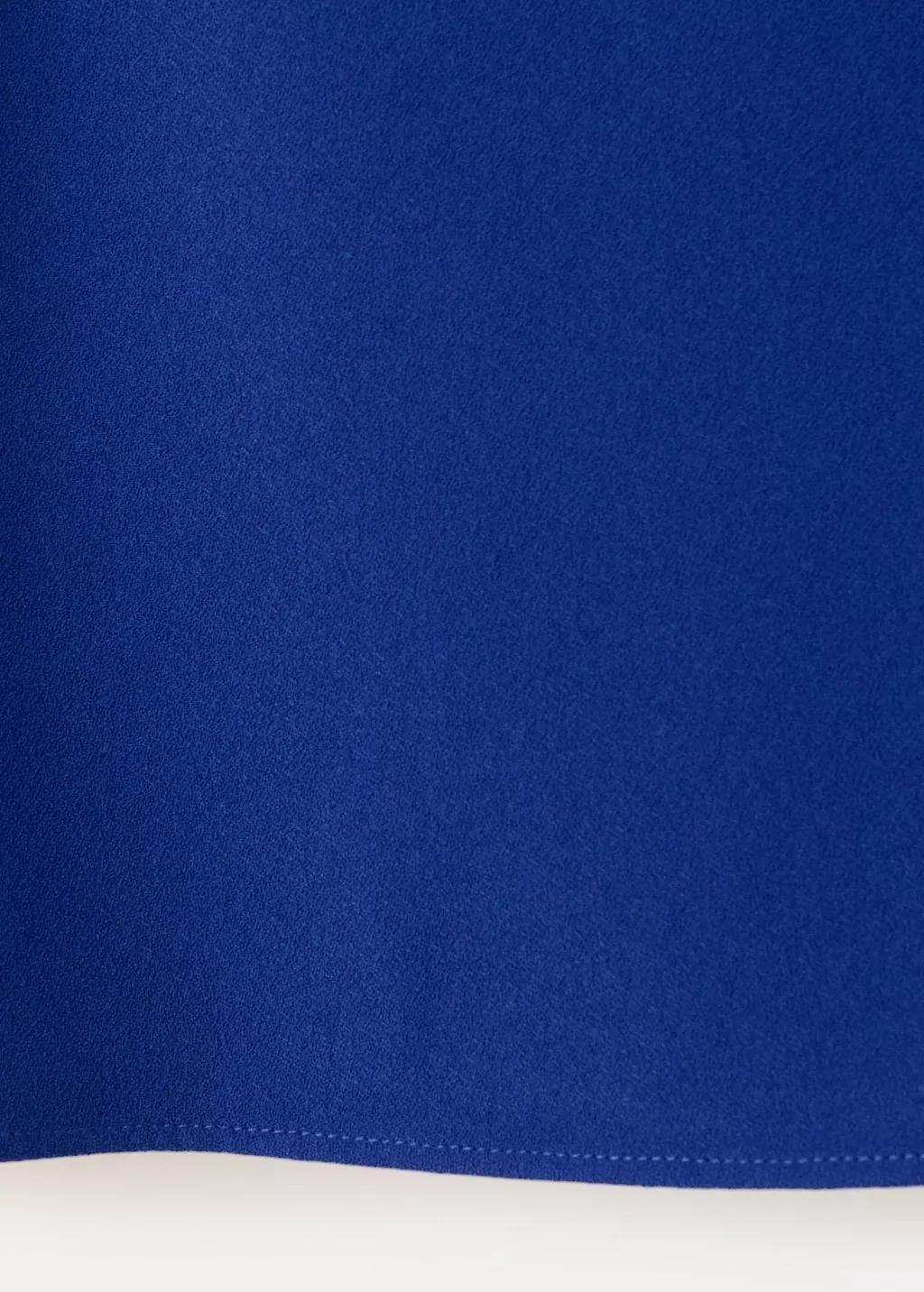 Blue Round Neck Crop Top, Medium Blue, large image number 5
