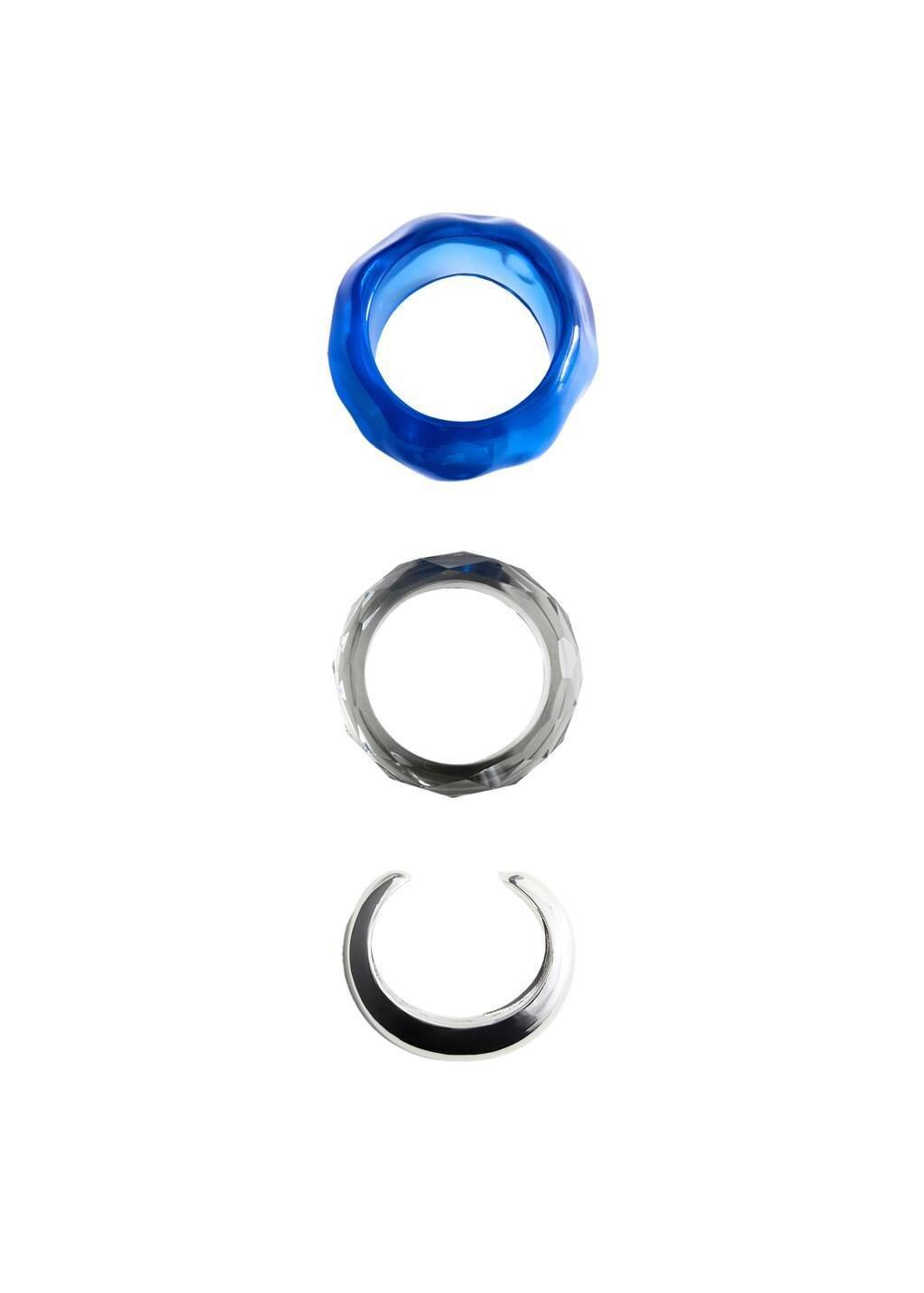 Silver Pack Of 3 Mixed Texture Bracelets, Silver, large image number 4