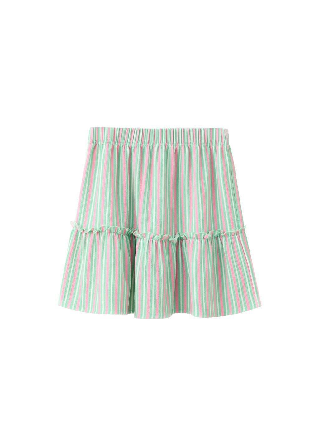 Pink Striped Flounce Skirt, Kids Girl, Pink, large image number 4