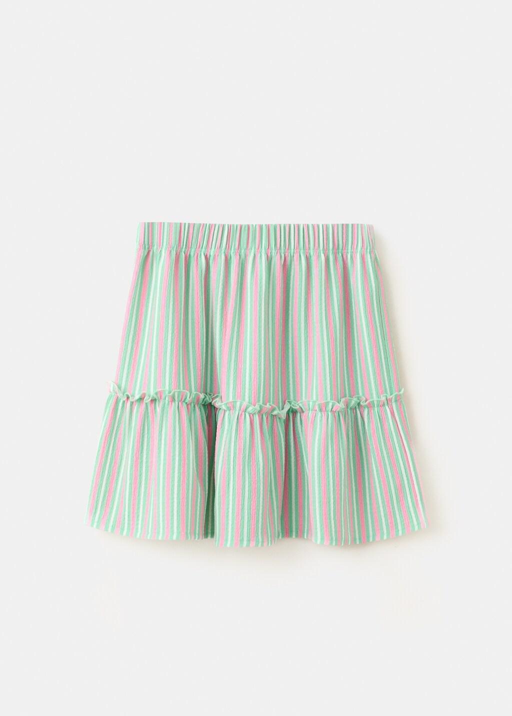Pink Striped Flounce Skirt, Kids Girl, Pink, large image number 5