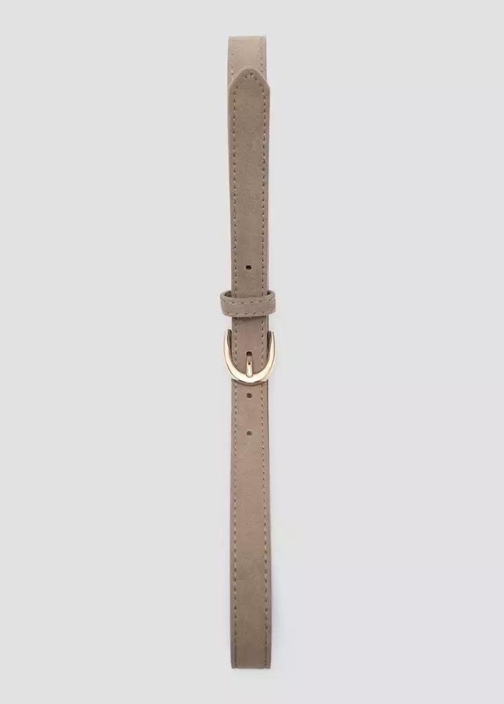Brown Suede Leather Belt, Medium Brown, large image number 7