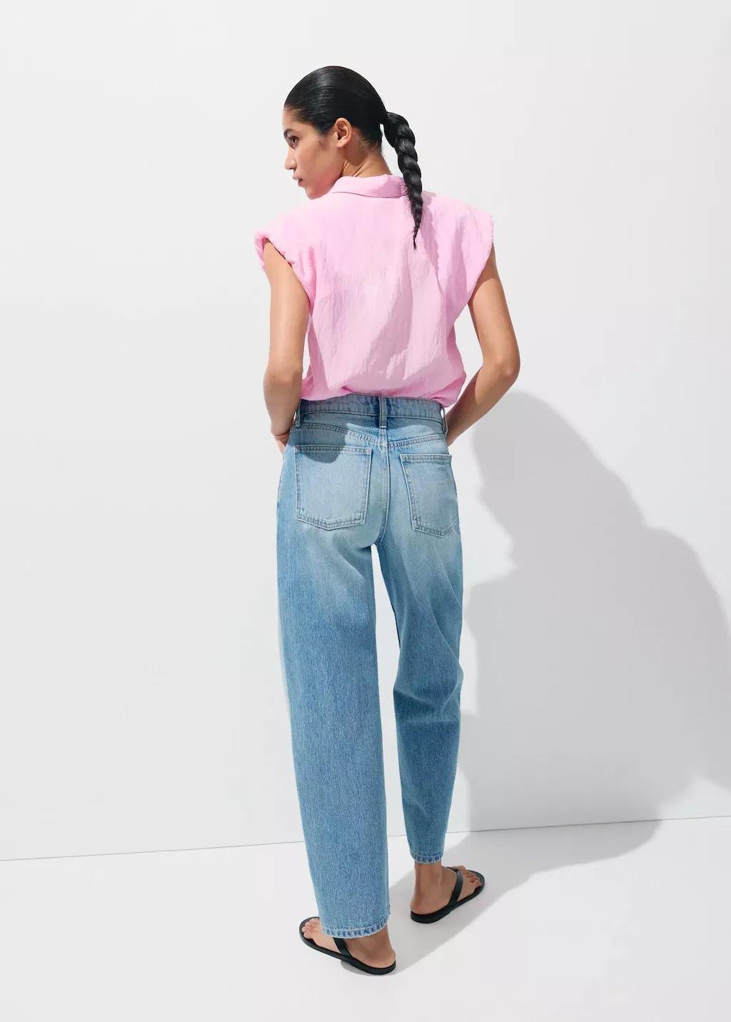 Pink Embroidery Striped Shirt, Pink, large image number 2