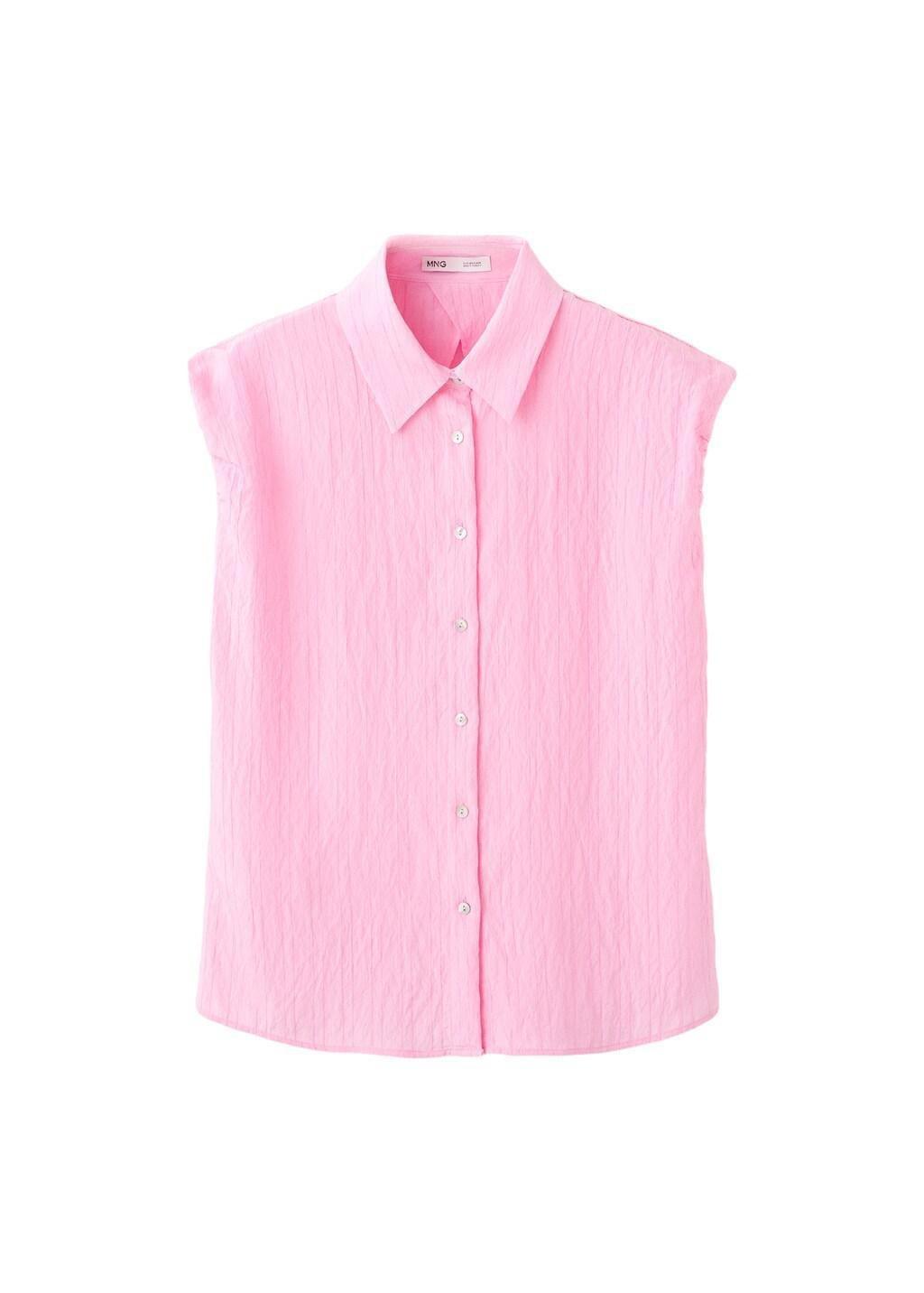 Pink Embroidery Striped Shirt, Pink, large image number 5