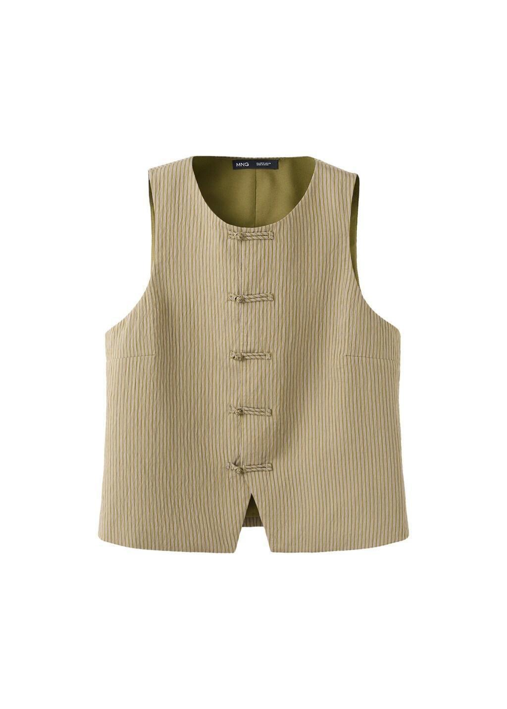 Green Alamar Striped Gilet, Green, large image number 6