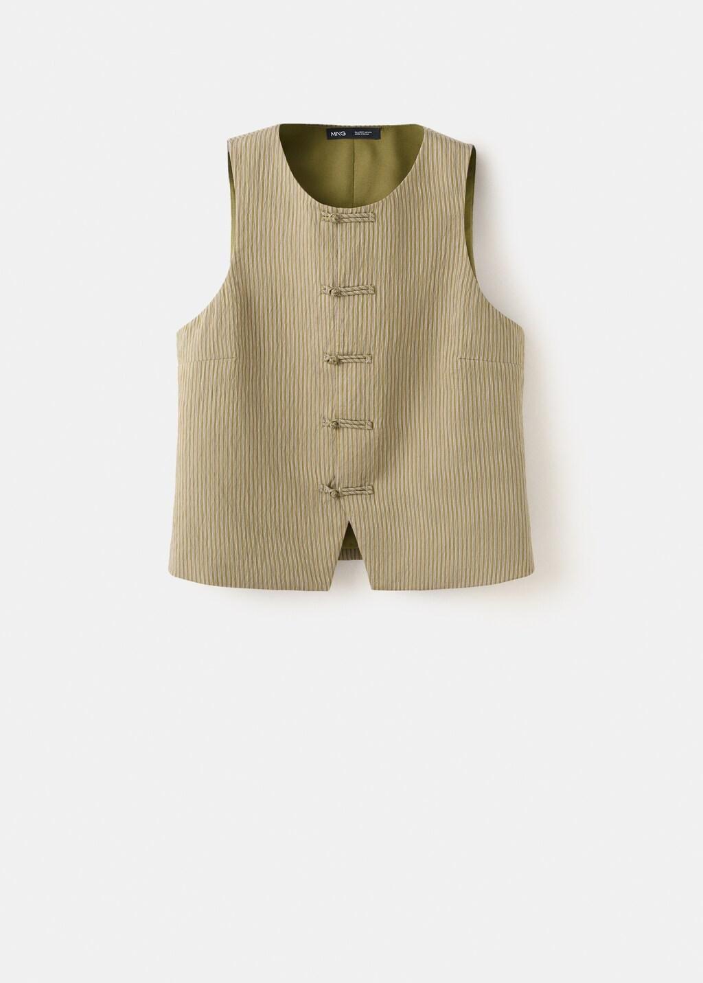 Green Alamar Striped Gilet, Green, large image number 7
