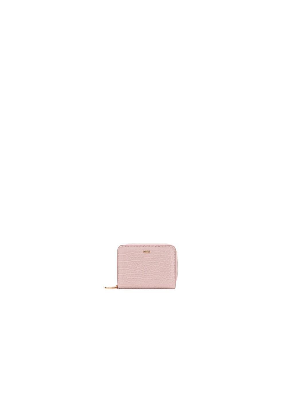 Pink Lt Pastel Small Wallet With Croc Effect, Light-Pastel Pink, large image number 2