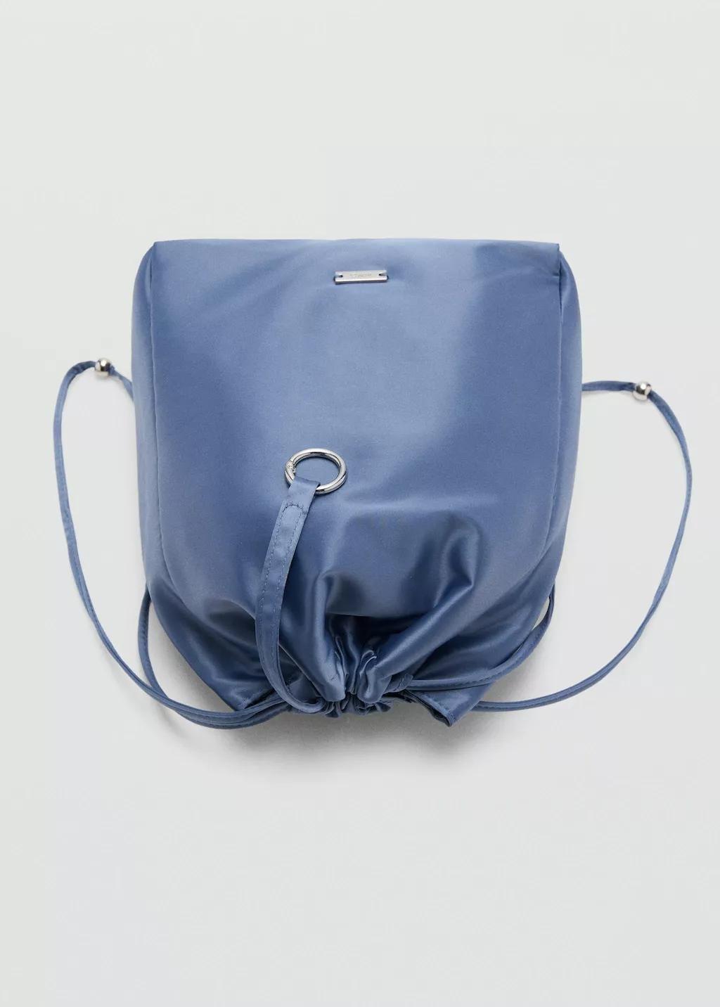 Blue Satin Cord Pouch, Medium Blue, large image number 1