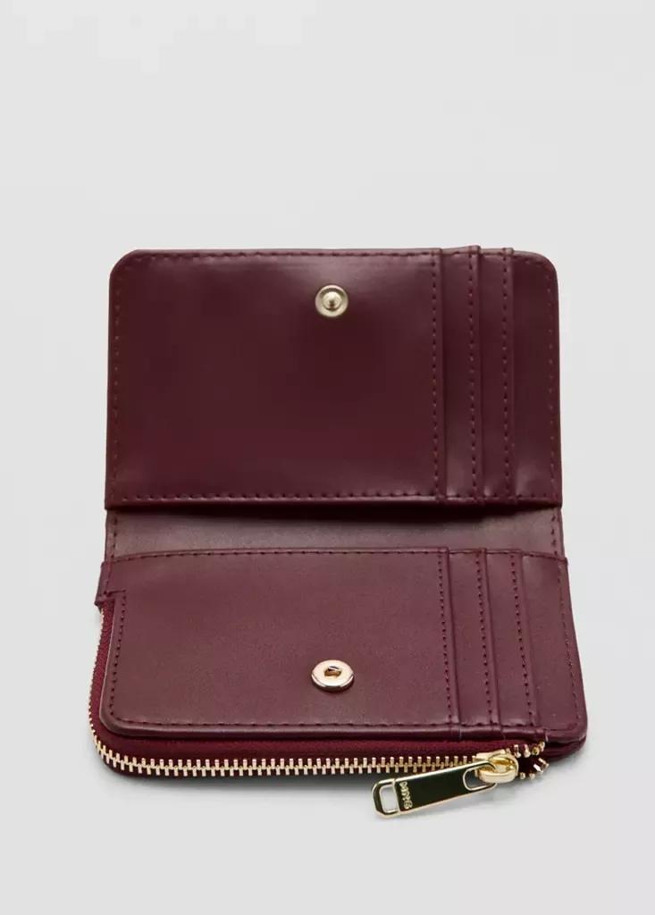 Red Small Braided Wallet, Dark Red, medium