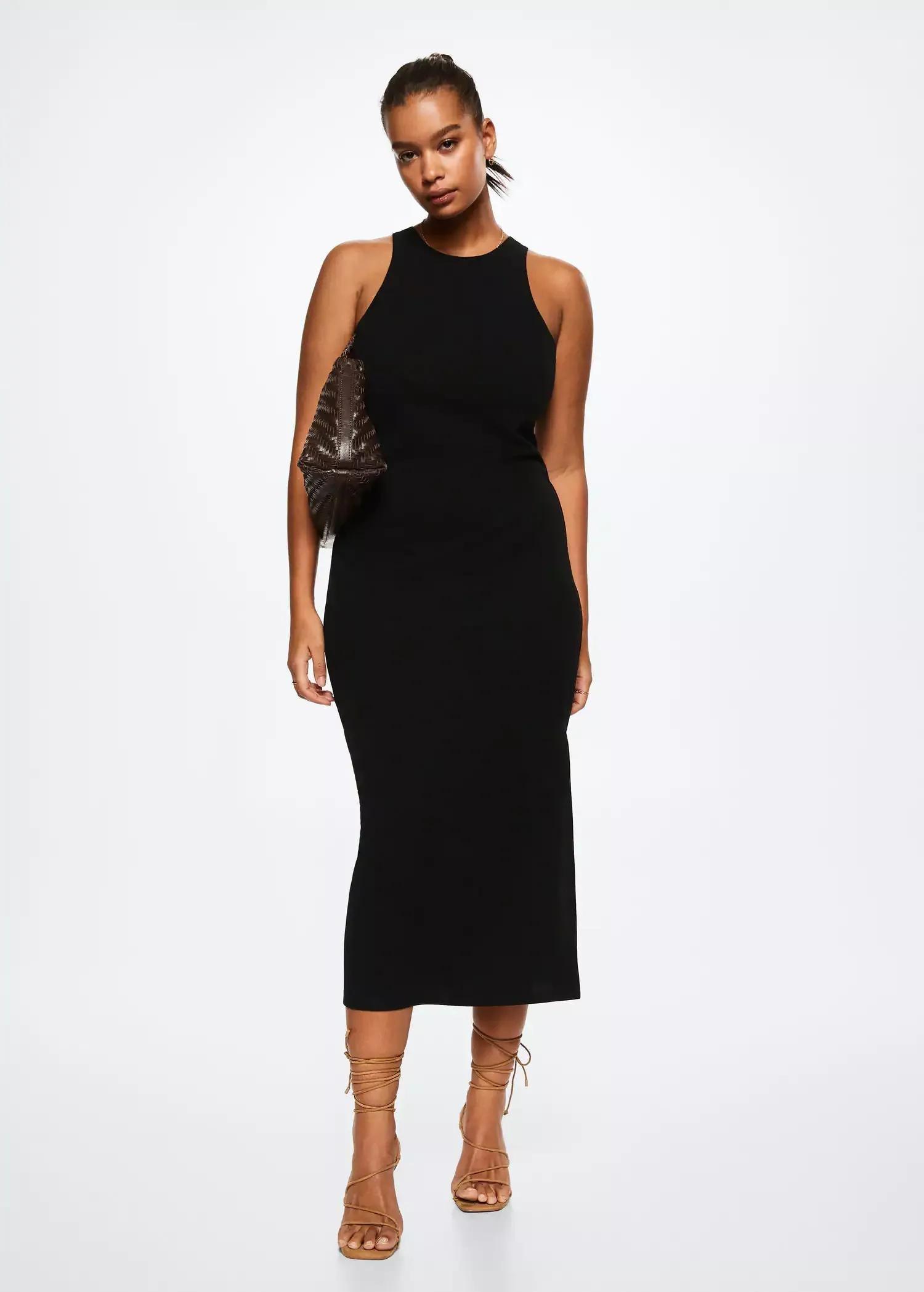 black Cut-out bodycon dress, , large image number 3