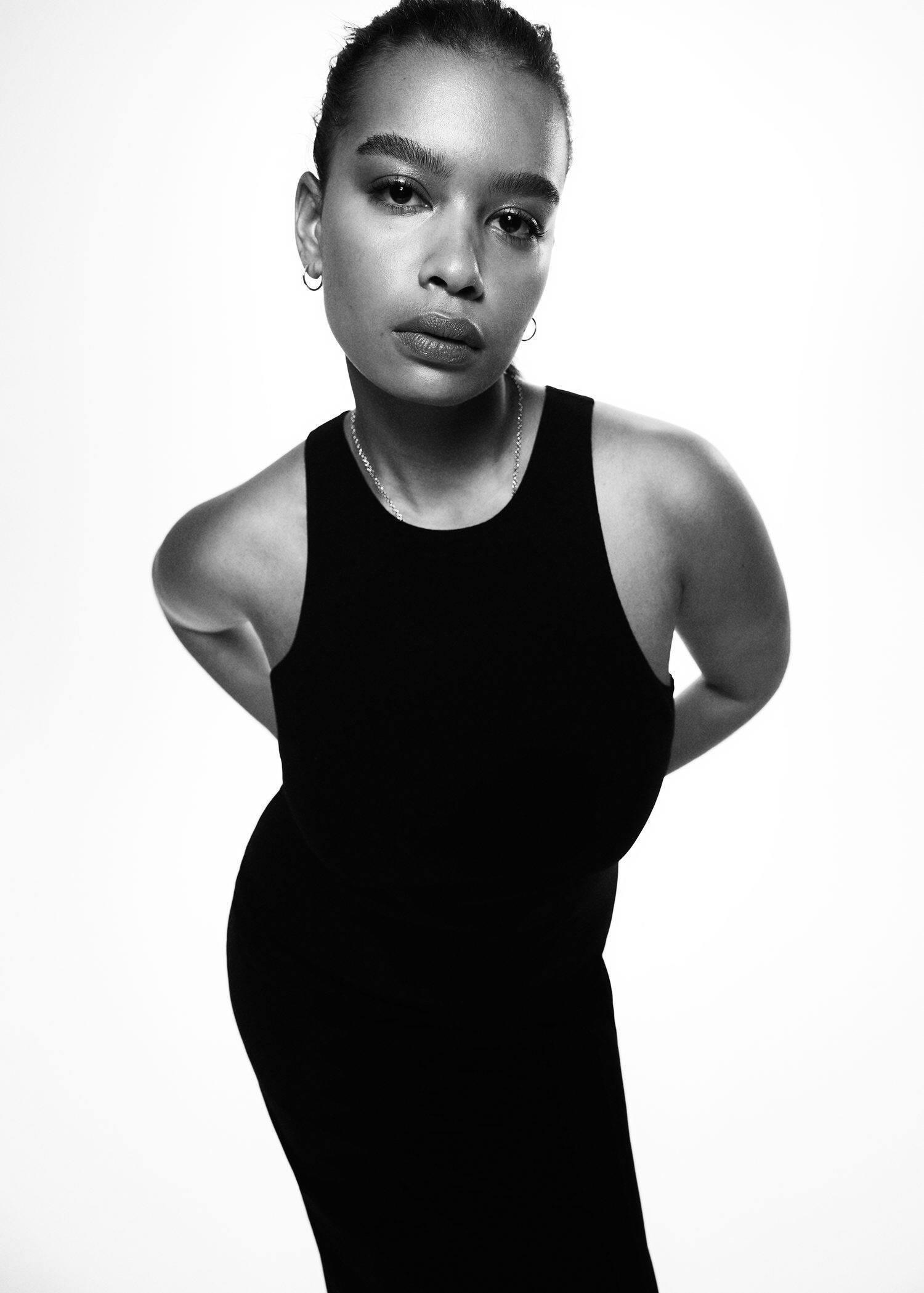black Cut-out bodycon dress, , large image number 4