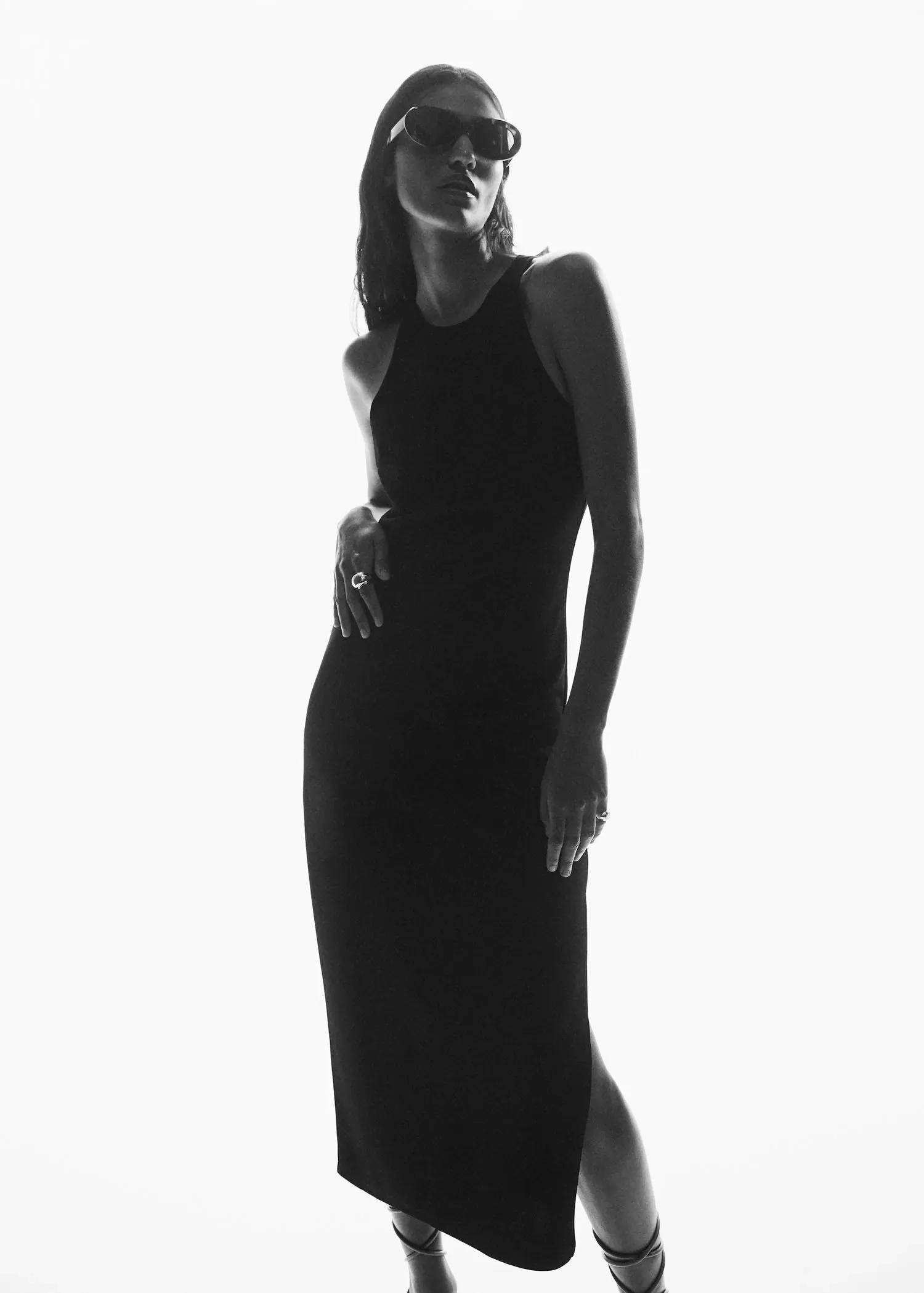 black Cut-out bodycon dress, , large image number 6