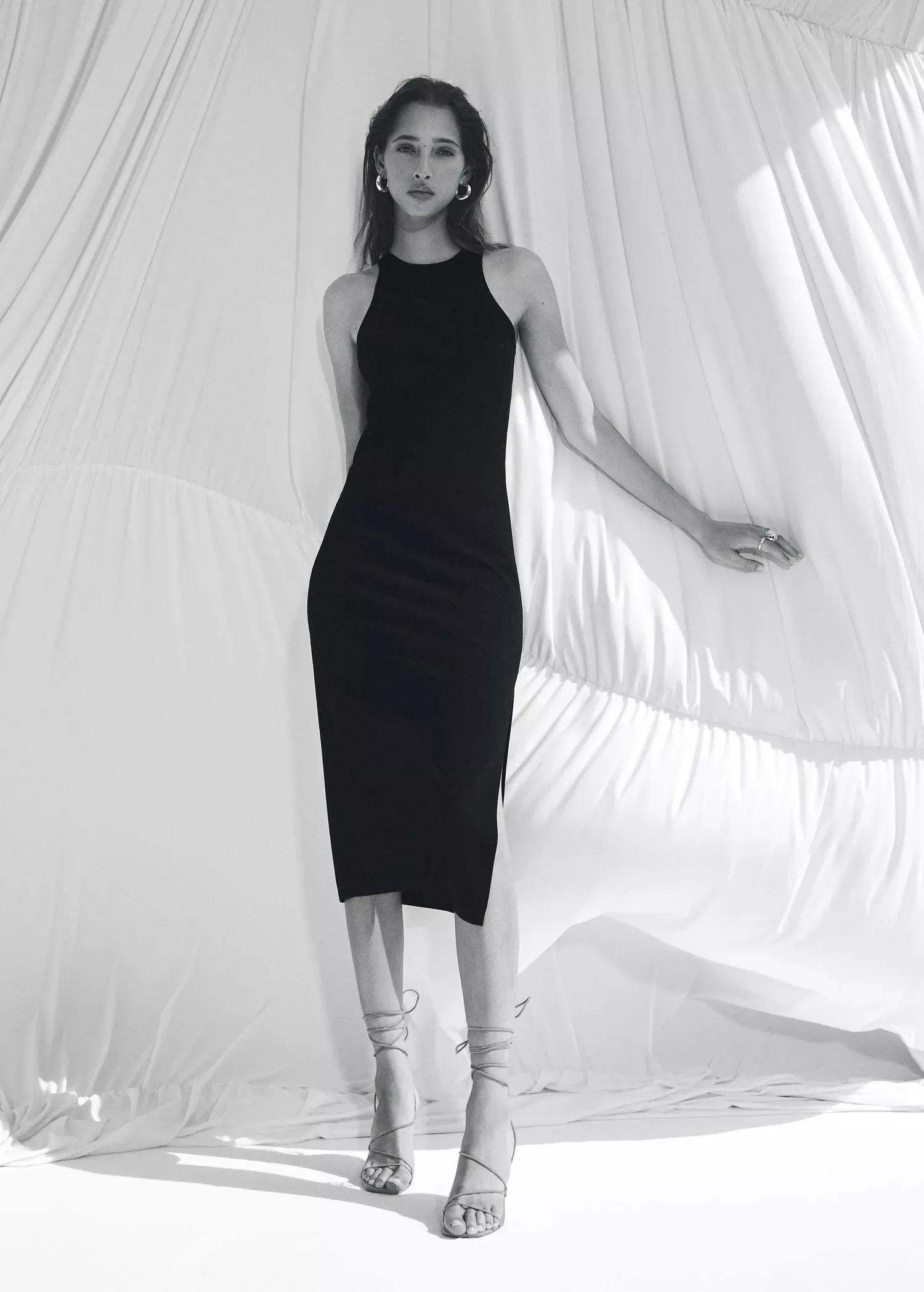 black Cut-out bodycon dress, , large image number 7