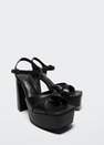 Mango - black Platform ankle-cuff sandals