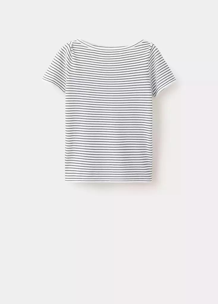 Blue Short-Sleeved Fine-Knit Sweater, Navy, large image number 5