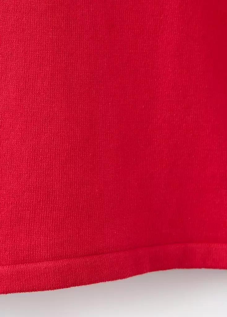 Red Short-Sleeved Fine-Knit Sweater, Red, large image number 5