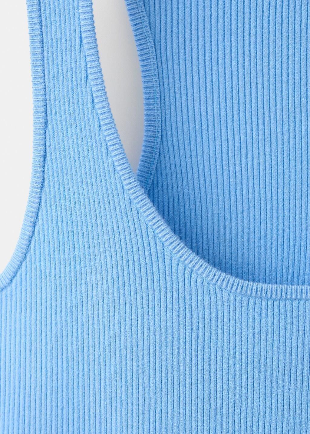 Blue Lt Pastel Fitted Ribbed Top, Light-Pastel Blue, large image number 1