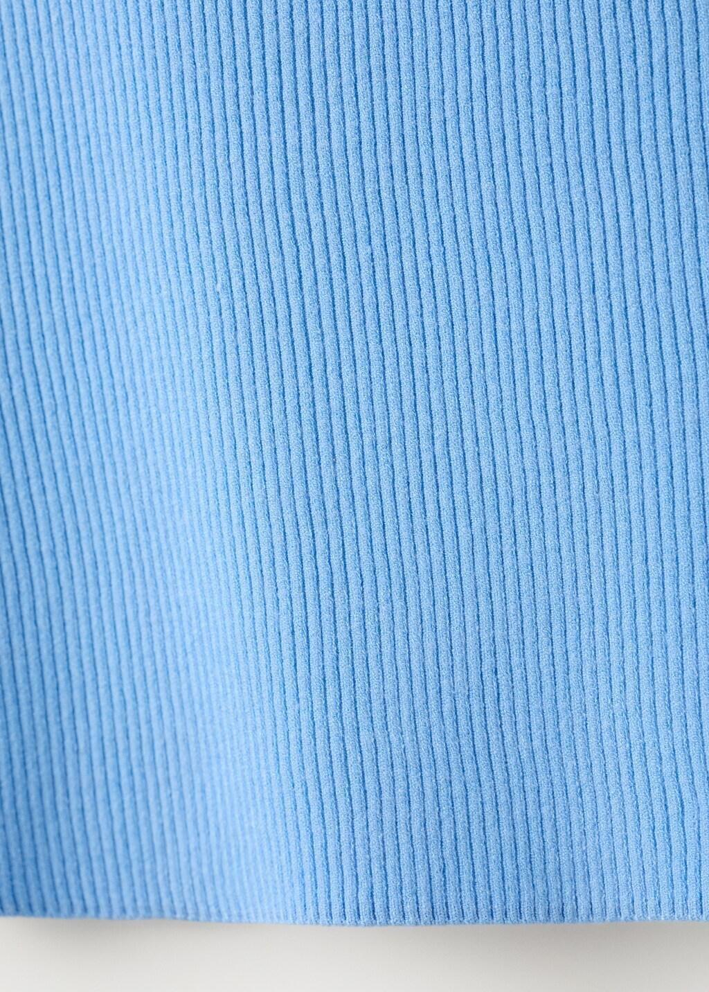 Blue Lt Pastel Fitted Ribbed Top, Light-Pastel Blue, medium