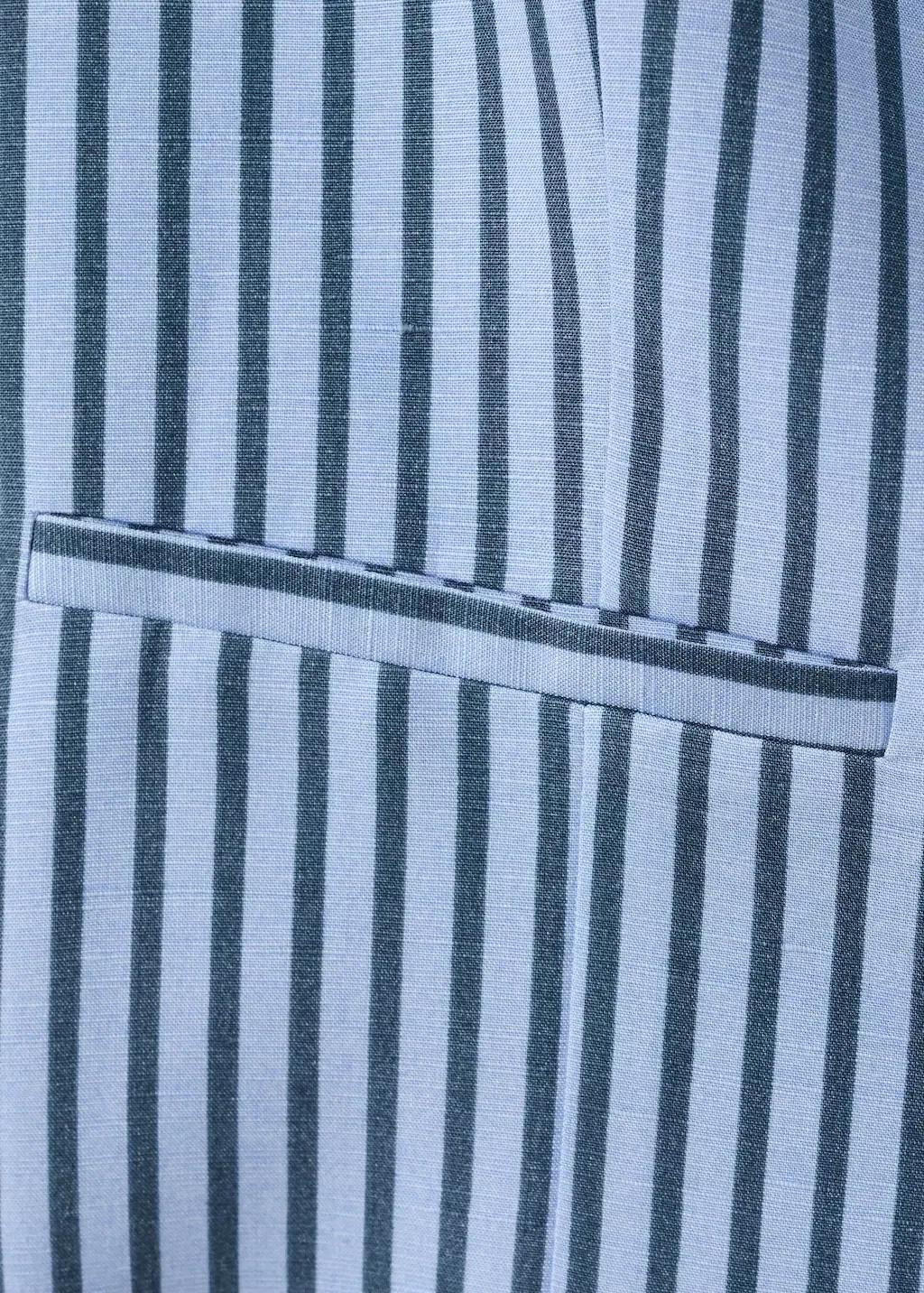 Blue Striped Button Waistcoat, Light-Pastel Blue, large image number 2