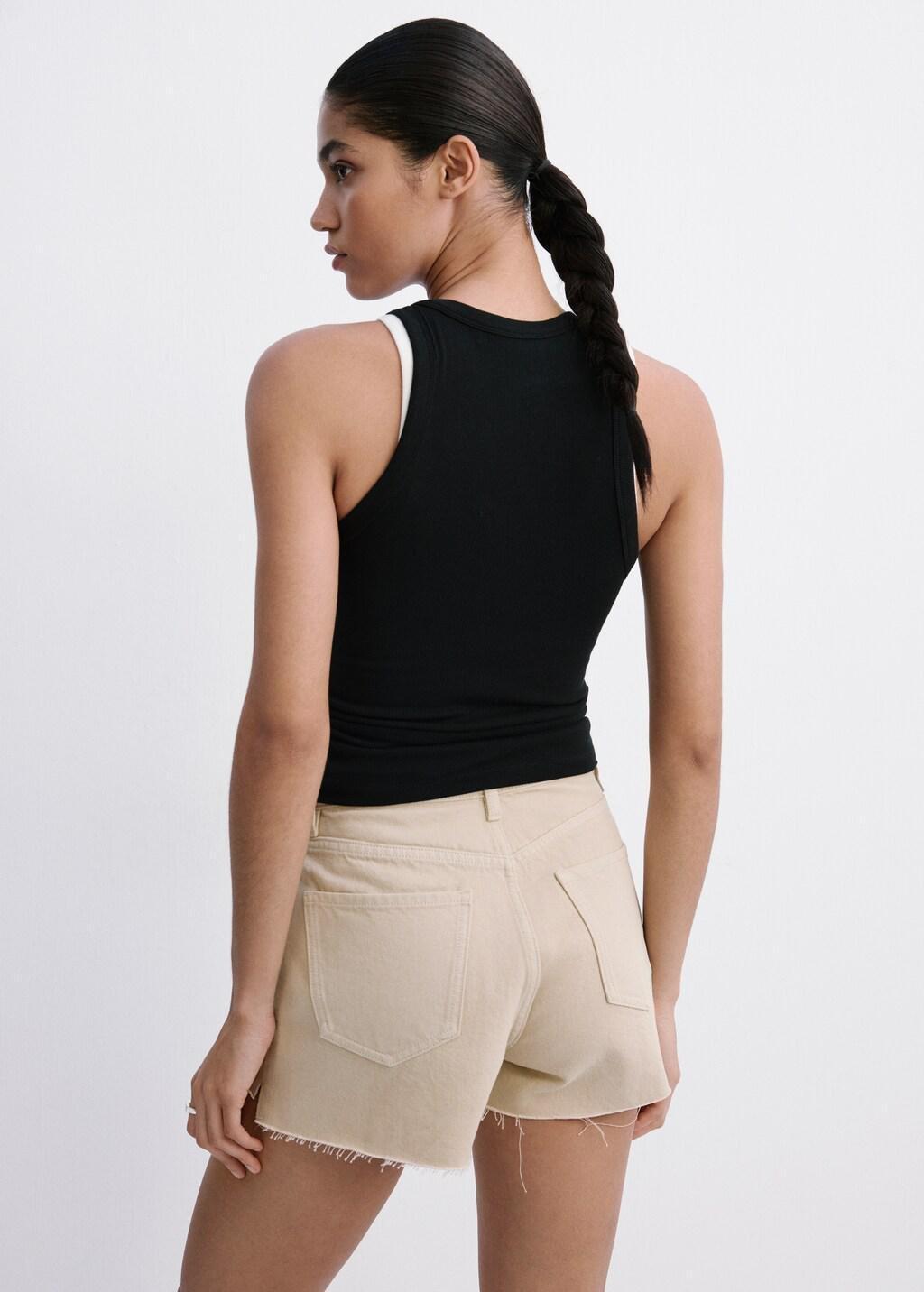 BROWN Studded denim shorts, Light Pastel Brown, large image number 2
